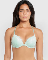 La Senza Hello Sugar Double Pushup Plunge Bra Green / 34B